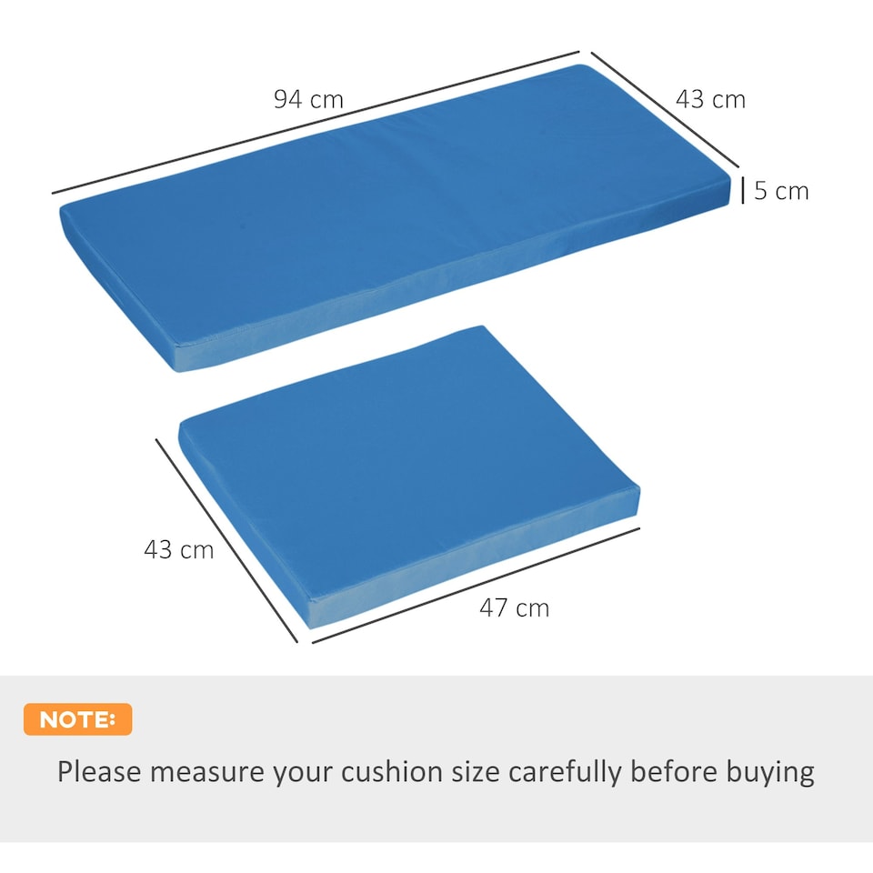 image 1 of Outsunny 3PCs Rattan Garden Seat Cushions Pads for Patio Furniture Green | Green