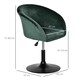 image 3 of HOMCOM Dressing Table Chair, 360 Swivel Velvet-feel Upholstered Vanity Chair with Tub Seat, Back, Adjustable Height for Bedroom Makeup, Green