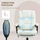 image 5 of Vinsetto PU Massage Office Chair Height Adjustable Computer Chair White