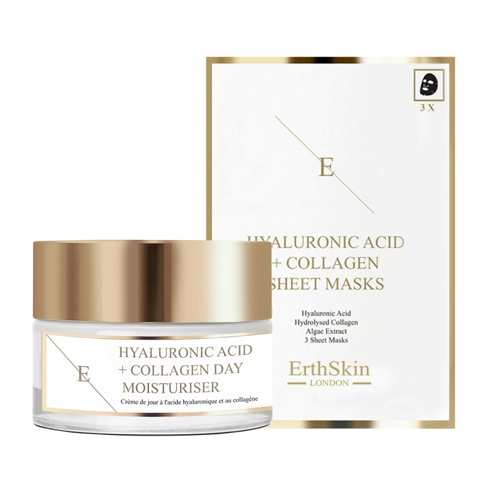 image 1 of Hyaluronic acid & Collagen Day Cream + Hyaluronic Acid & Collagen Mask - 3 sheets