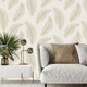 image 3 of Belgravia Ciara Feather Glitter Textured Wallpaper - Cream/Soft Beige - 10m x 53cm Cream