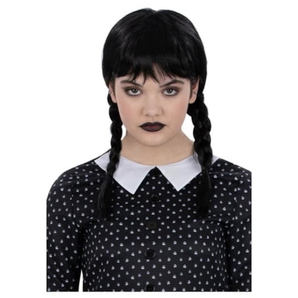 Gothic School Girl Kids Black Pigtails Wig | Multi | One Size