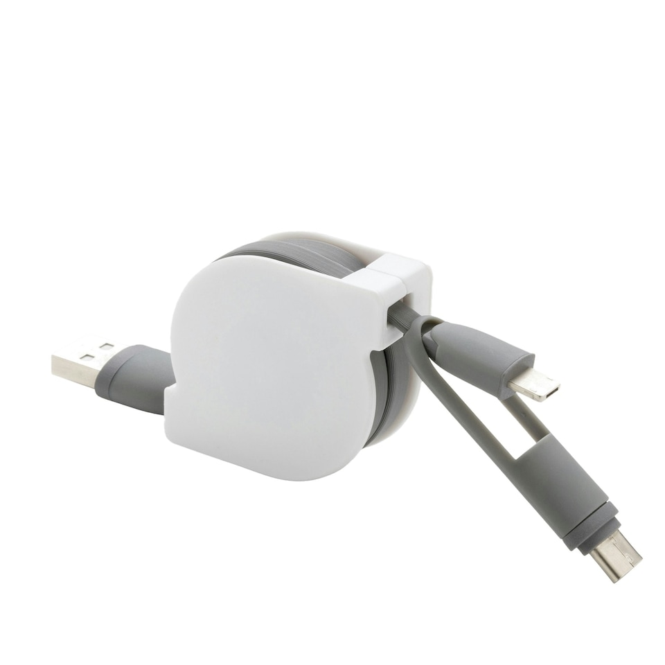 image 1 of XD Collection 3 in 1 Retractable Connector Cable - Grey - One Size