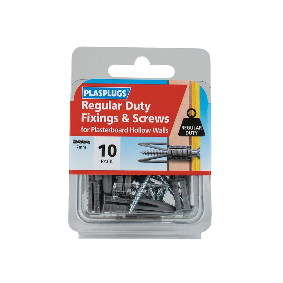 Plasplugs Regular-duty Fixings & Screws Pack Of 10 | Multi | Multi Colour | Fixings & Screws, Pack of 10 | 1