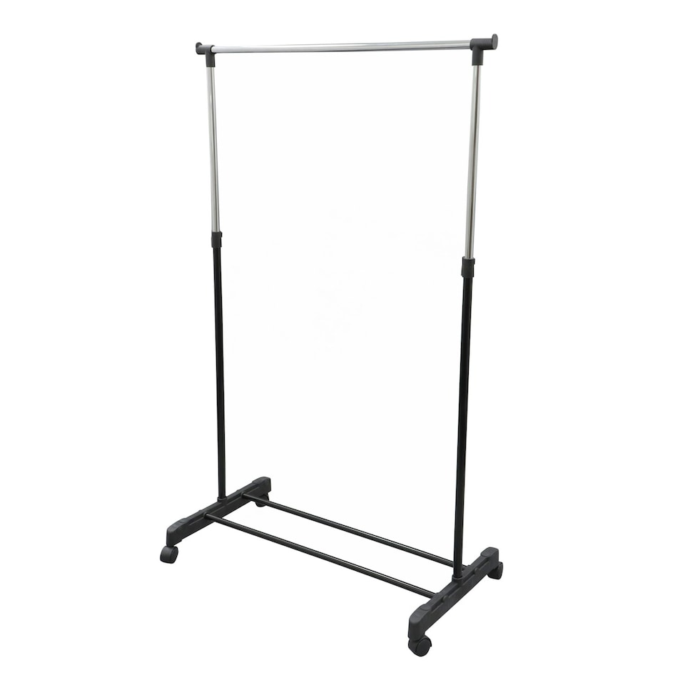 image 1 of JVL Adjustable Garment Rack Clothing Rail with Wheels