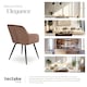 image 7 of Dining Chair Marilyn - with armrests, padded, velvet look, black steel legs - Set of 2 Brown | Brown/Black