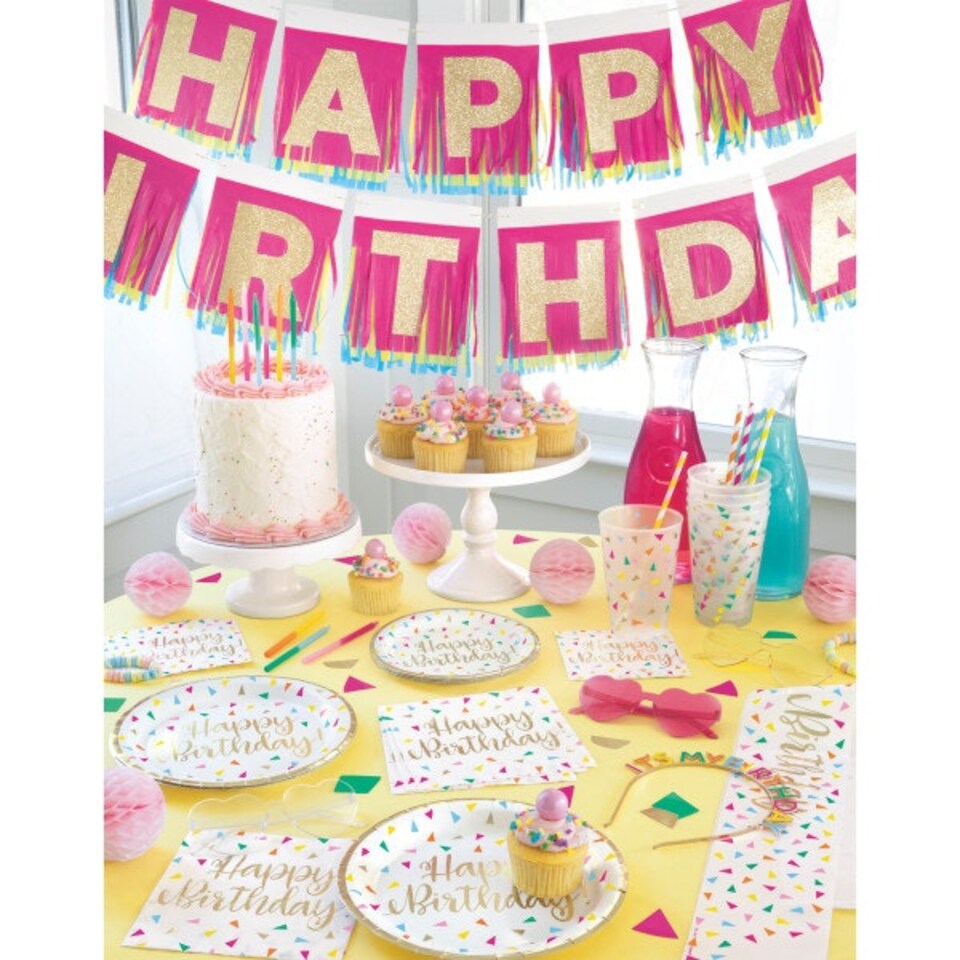 image 1 of Gold Foil Stamping "Happy Birthday" Sash