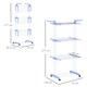 image 5 of HOMCOM 4-Tier Clothes Airer, Foldable Clothes Drying Rack with Wheels and Wings, Steel Garment Laundry Rack for Indoor and Outdoor Use, Blue