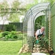 image 7 of Outsunny 214x118x212cm Walk-In Lean to Wall Tunnel Plastic Greenhouse with Doors