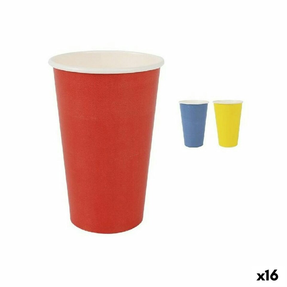 image 1 of Set of glasses Algon Disposable Cardboard Multicolour 10 Pieces 450 ml (16 Units) N/A