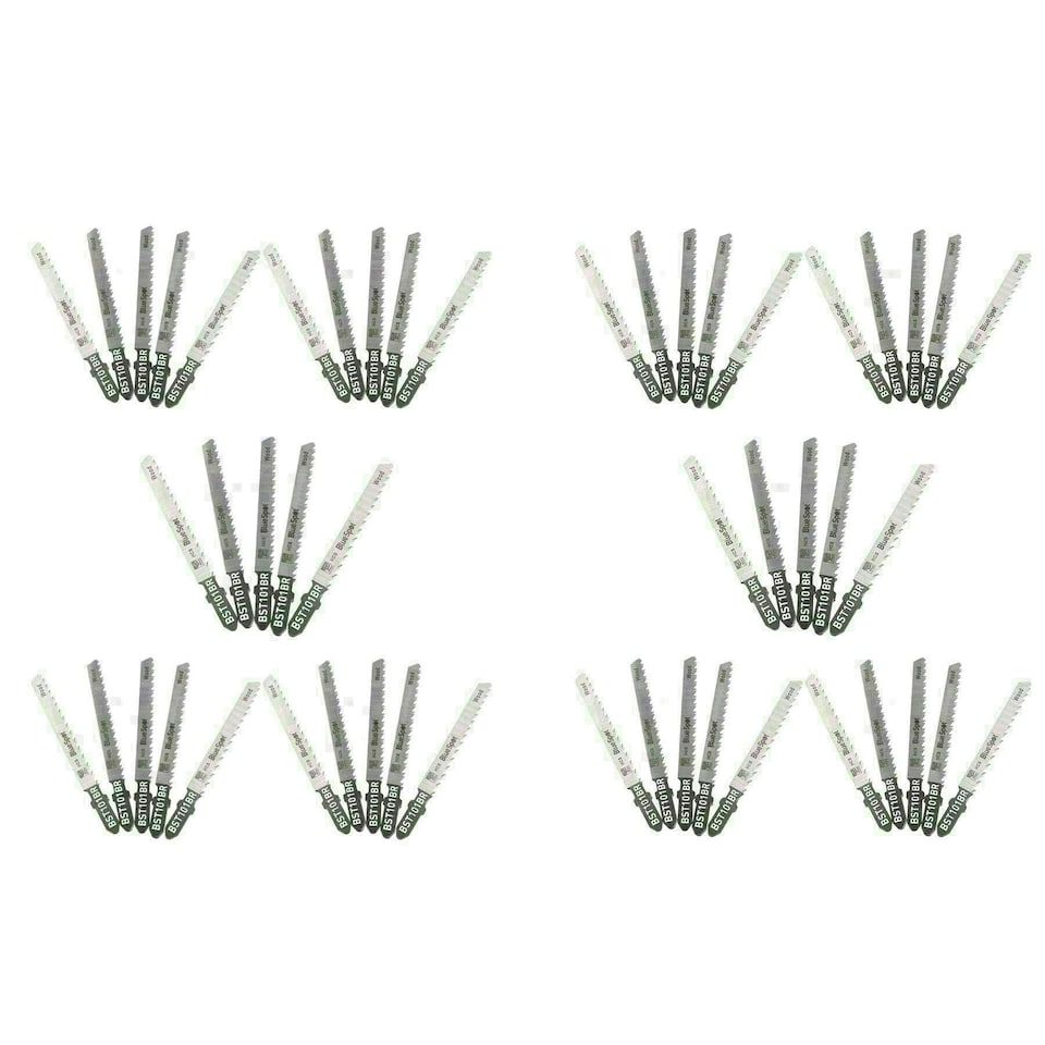 image 1 of Reverse Tooth Jigsaw Blades with T Shank For Cutting Wood Plastics 10 TPI 50pk