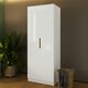 image 2 of FWStyle Veloce 2 Door Double Wardrobe - White Gloss, Quick Click Assembly White