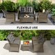 image 7 of Outsunny 4 Pieces Outdoor PE Rattan Garden Furniture with Cushions, Patio Special Hand Weave Wicker Conservatory Sofa Set with Glass Top Coffee Table, Light Grey | Grey | Four Seater