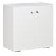 image 1 of HOMCOM Storage Cabinet w/ Two Shelves Wooden Sideboard Freestanding Kitchen Cupboard Bookcase - White