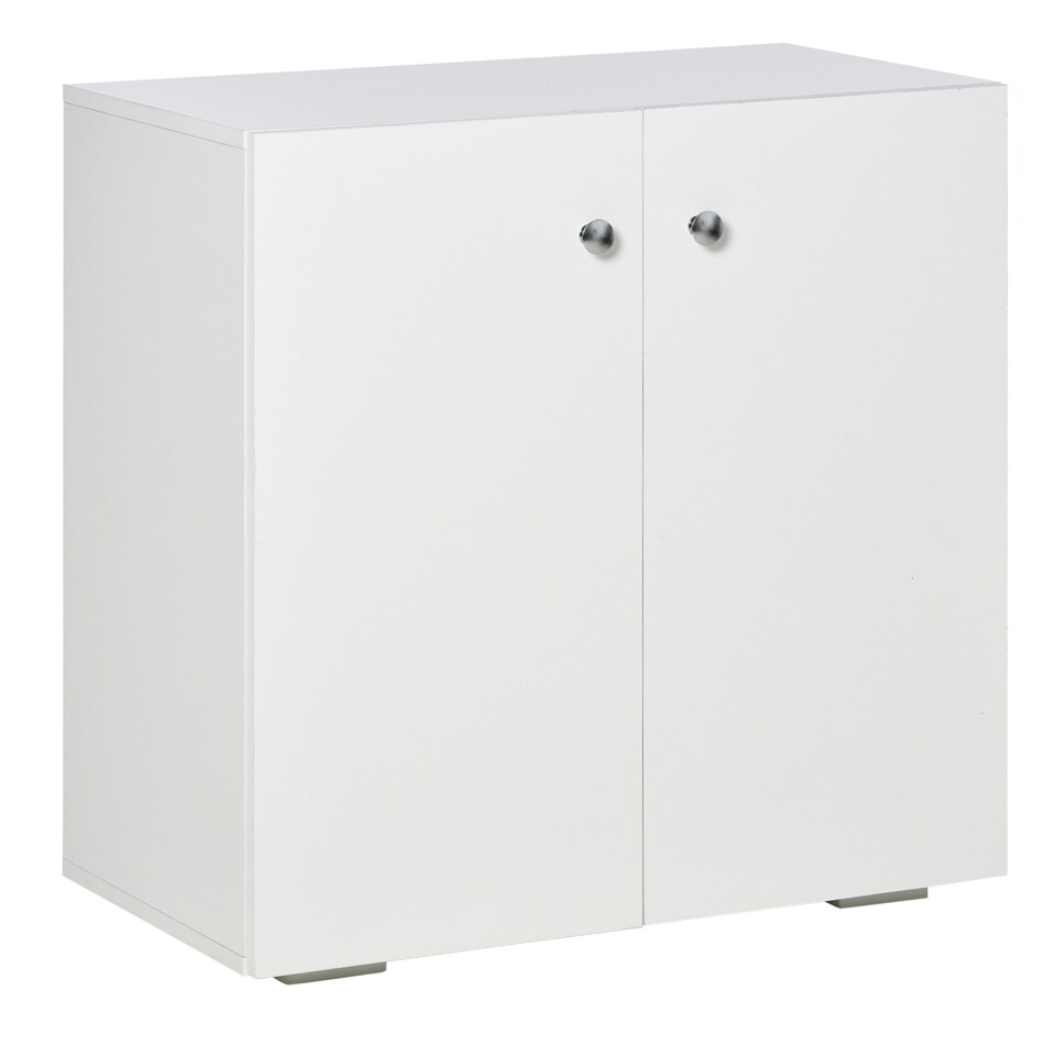image 1 of HOMCOM Storage Cabinet w/ Two Shelves Wooden Sideboard Freestanding Kitchen Cupboard Bookcase - White