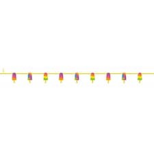 Unique Party Ice Lolly Summer Garland - Yellow/Purple/Green - 7ft