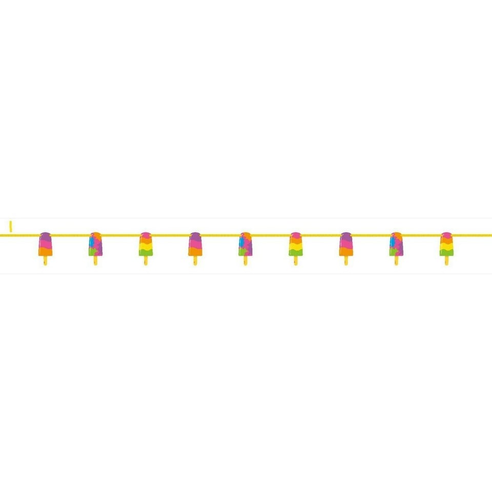 Unique Party Ice Lolly Summer Garland - Yellow/Purple/Green - 7ft