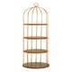 image 1 of Interiors by Premier Stylish Large Cage Design Bookshelf, Durable Bird Cage Design Book Storage Shelf, Spacious Tall Book Shelf Gold