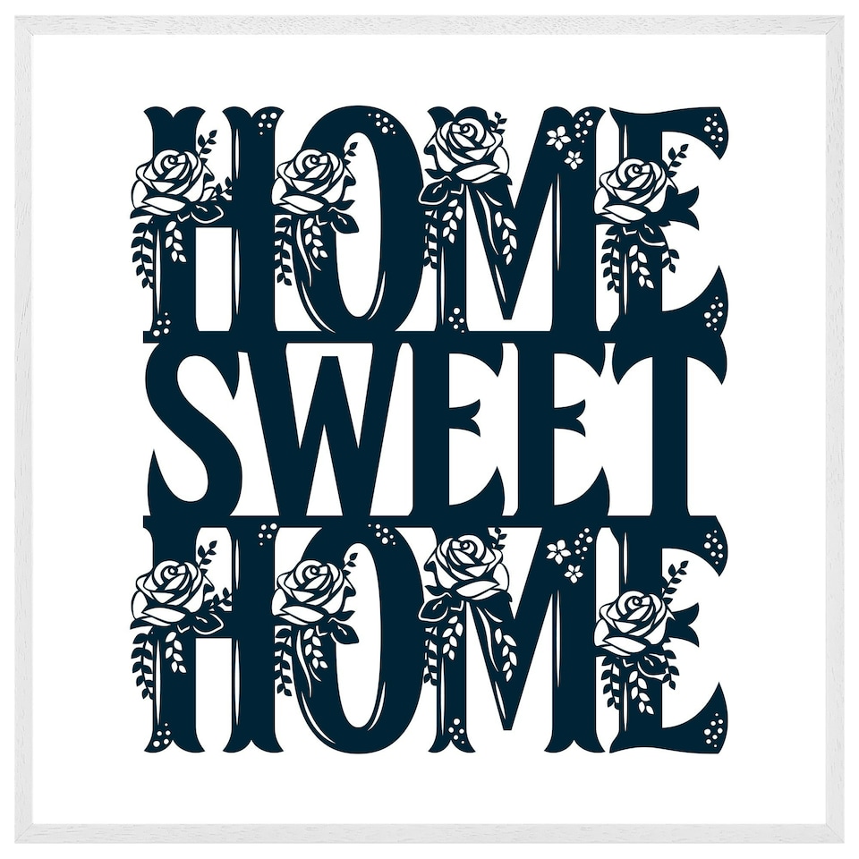 image 1 of Home sweet home type (Picutre Frame) White | XL