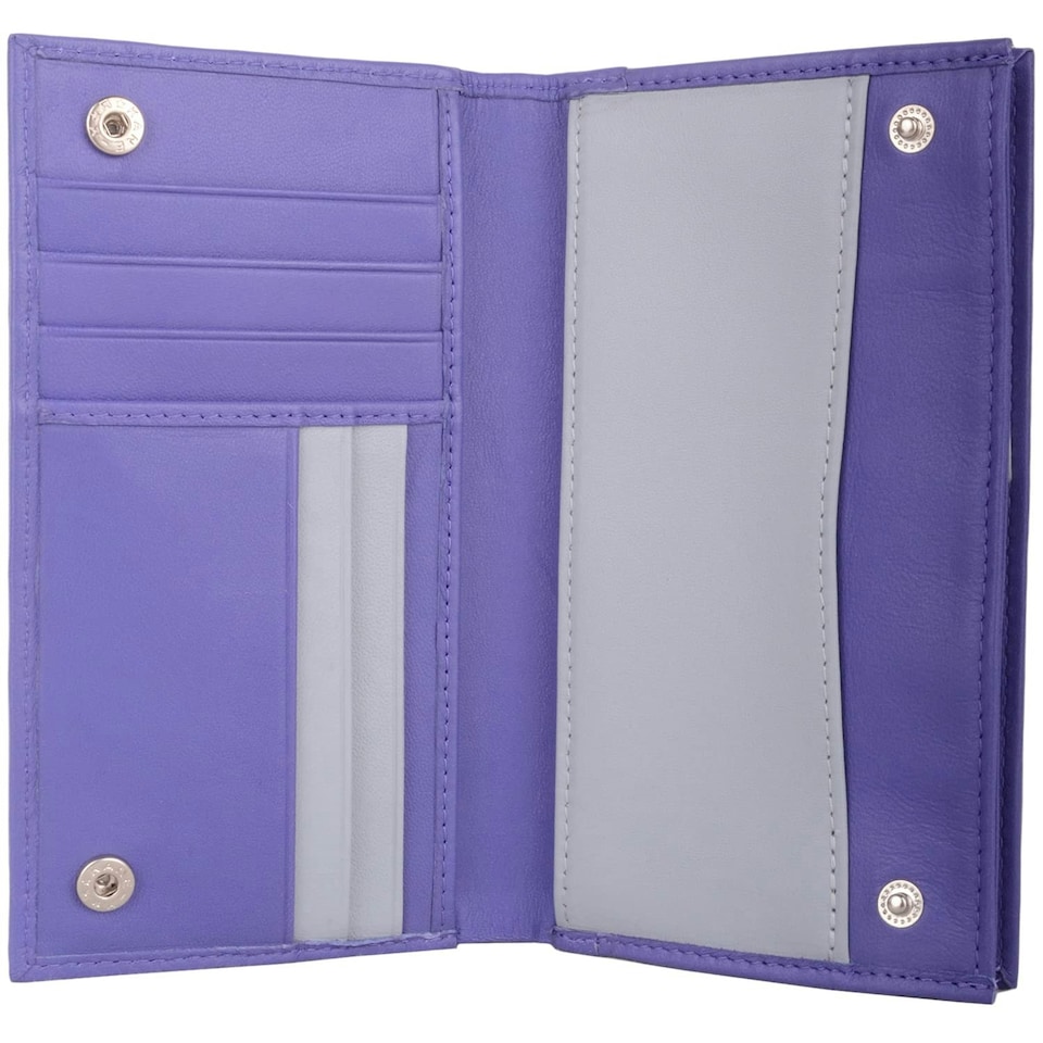 image 1 of Genuine Soft Leather Bi-Fold RFID Protected Multi-Colour Purse Purple | Violet