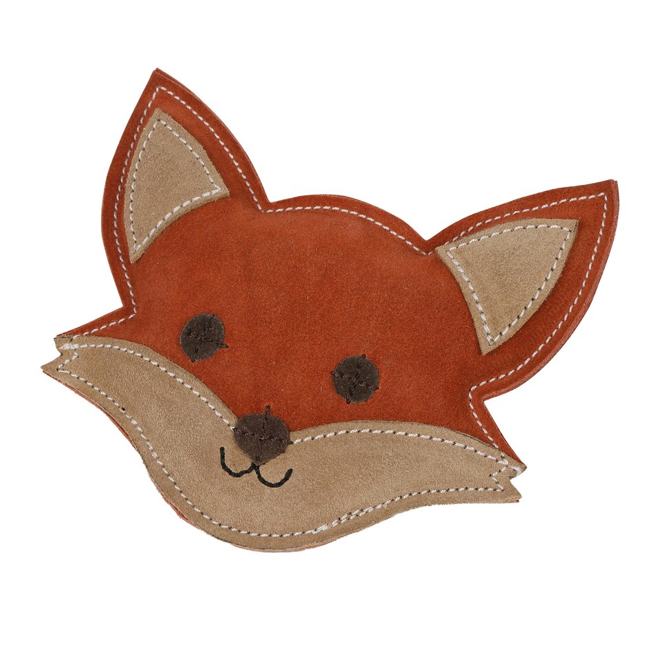 Digby & Fox Leather Interactive Dog Toy - Red/Brown - One Size