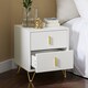 image 9 of SoBuy FBT115-W,2-Drawer Bedside Table Nightstand with Gold Handles | White | White | 1