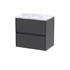 Balterley Chartley Contemporary 2 Drawer Wall Hung Vanity Unit with Laminate Worktop, 600mm