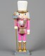 image 6 of 25cm Pink Wooden Nutcrackers Soldiers King Drummer Christmas Ornament 4pcs Set