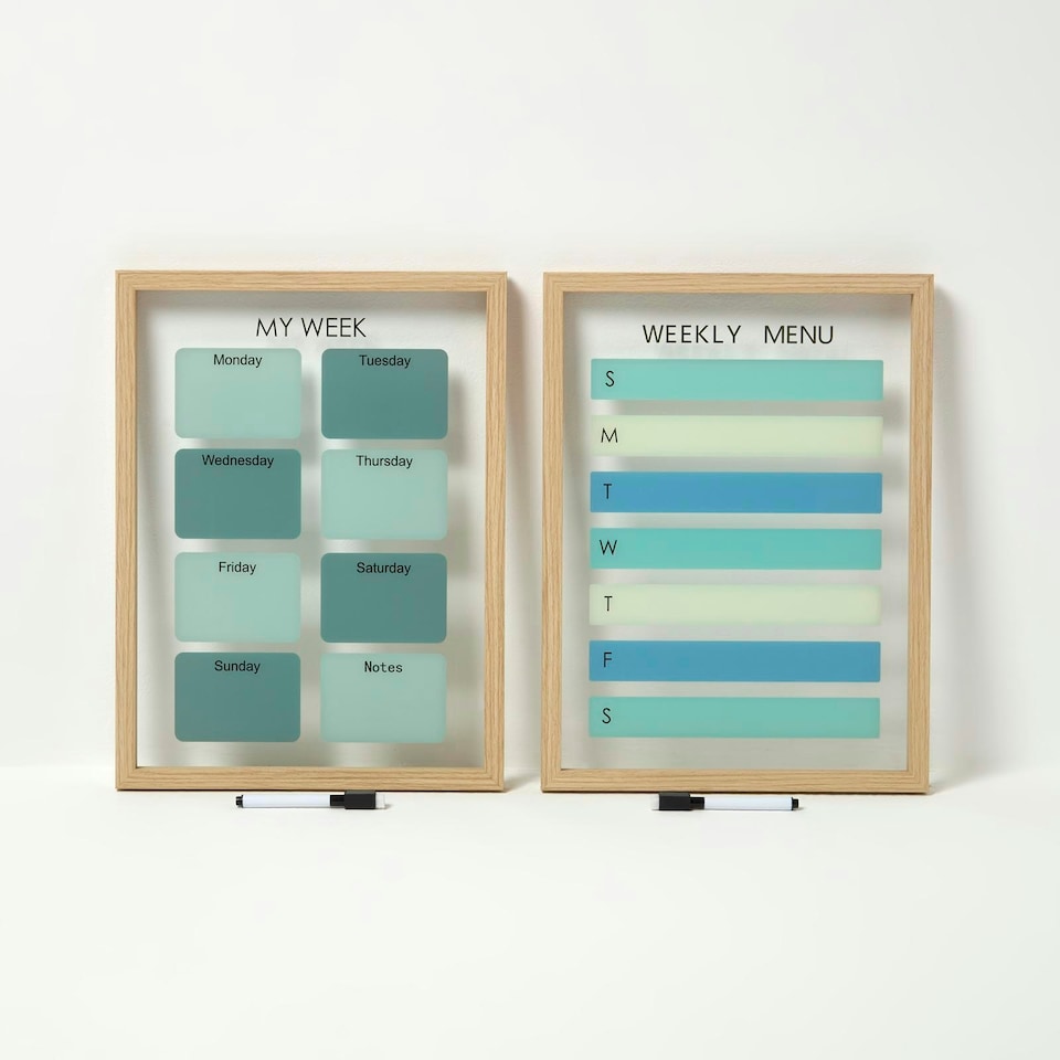 image 1 of Homescapes Weekly Memo Board and Meal Planner, Set of 2