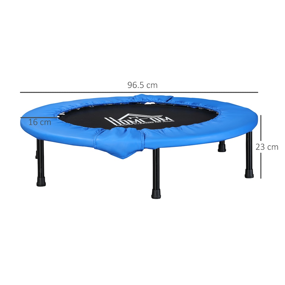 image 1 of HOMCOM Dia. 96cm Fitness Trampoline Exercise, Max Load 100 KG, Blue Black