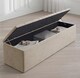 image 2 of Safar 137cm Large Ottoman Storage Box - Naples Shoes Bench - Beige Lined Upholstery Blanket Storage Box