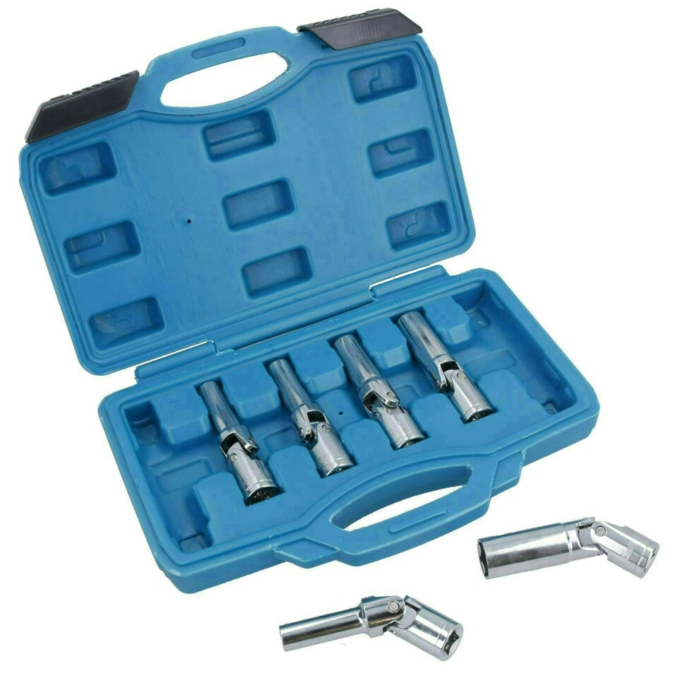 image 1 of Extra Long Diesel Glow Plug Socket Set Universal Joint 8-16mm Removal 3/8" Dr