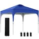 image 1 of Outsunny 3 x 3M Pop Up Gazebo, UPF 50 Foldable Canopy Tent with Wheeled Carrybag, 4 Leg Weight Bags, Height Adjustable Marquee Shelter 1 person easy setup for Outdoor Garden Patio Party, Blue