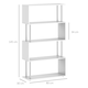 image 7 of HOMCOM Wooden Storage Display Unit Bookshelf Bookcase Dividers S Shaped White