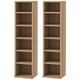 image 1 of HOMCOM Set of 2 CD Storage Units with Adjustable Shelves Natural