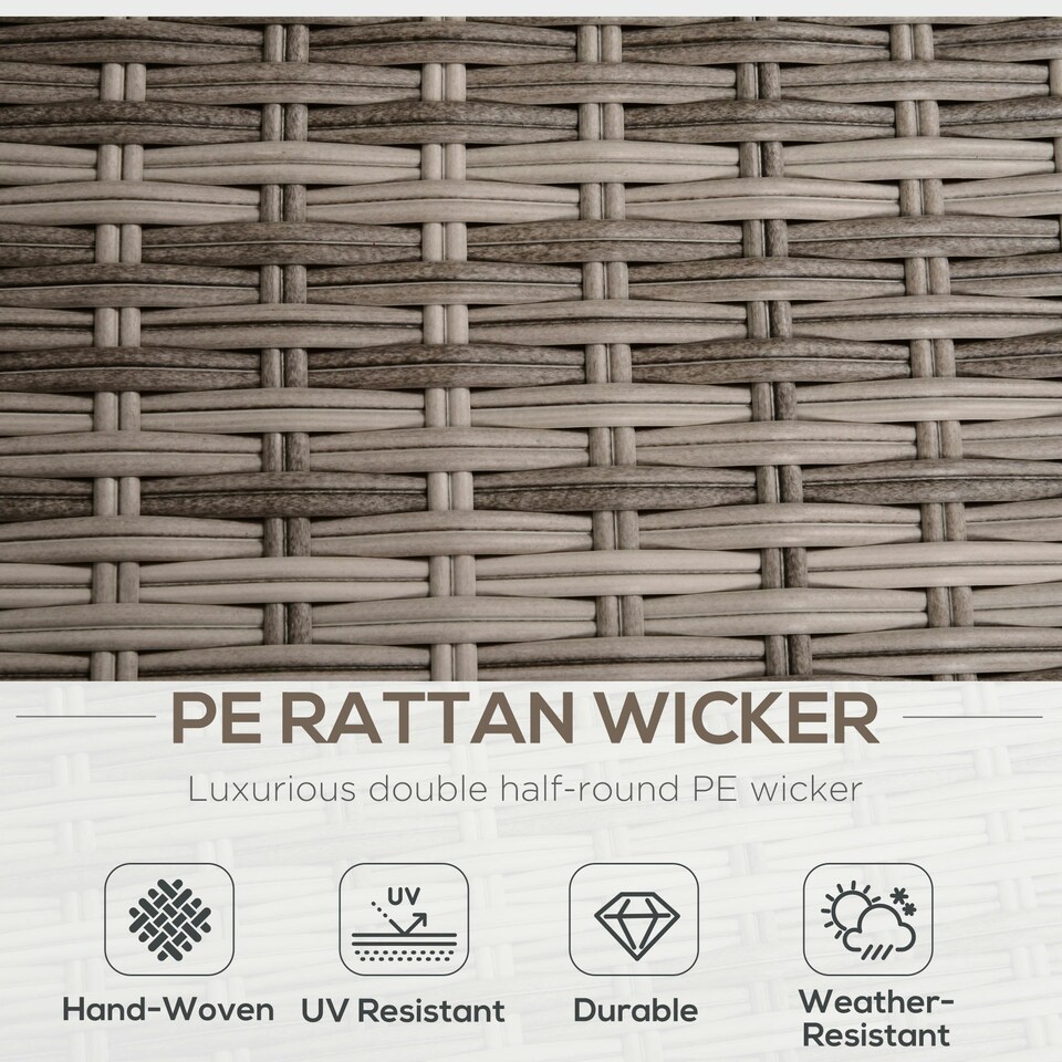 image 1 of Outsunny 8pc Outdoor Patio Furniture Set Weather Wicker Rattan Sofa Chair Grey