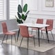 image 1 of MCC Direct Henri Faux Suede Leather Dining Chairs Set of 4 Pink
