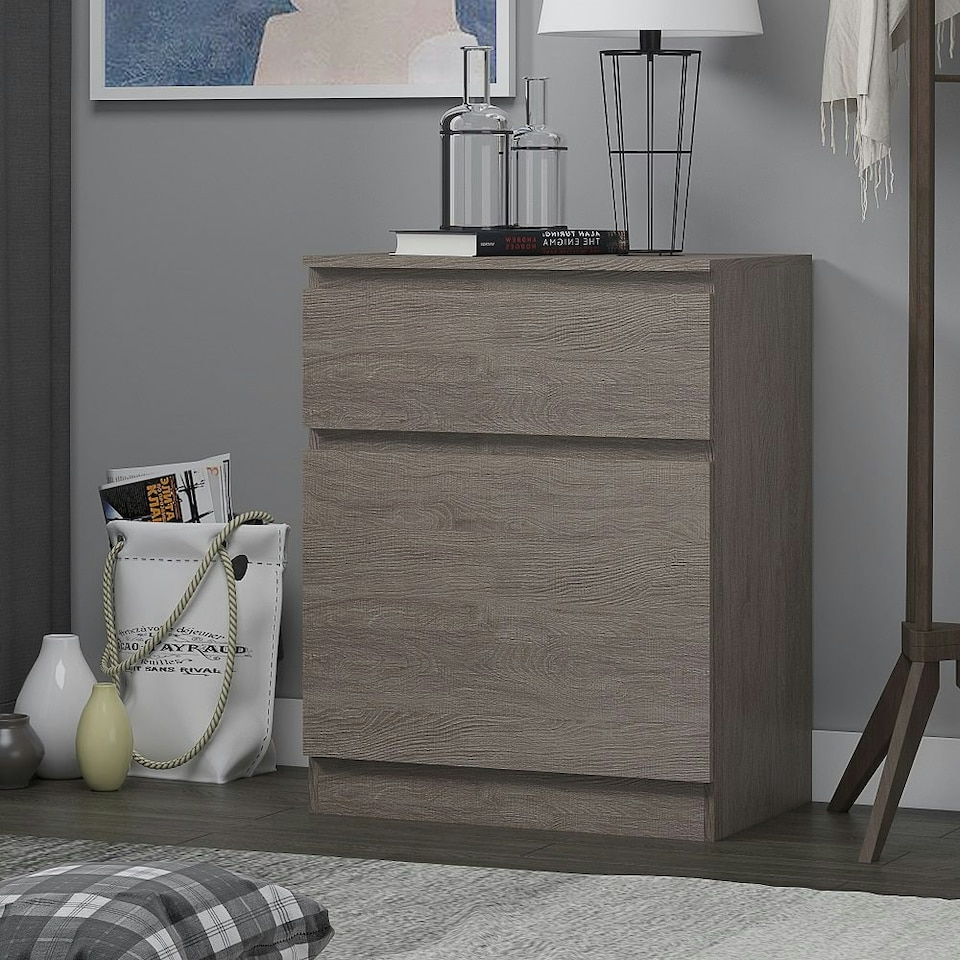 image 1 of FWStyle Stora 1 Door 1 Drawer Multi-Storage Unit - Rustic Oak Brown
