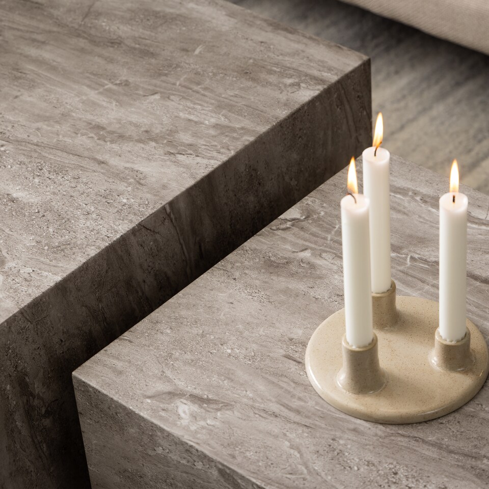 image 1 of Dice Coffee Table Set in Grey Marble