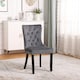 image 4 of Dark Grey Set of Six Studded Velvet Dining Chair with Ring Knocker Detail Grey | Dark Grey