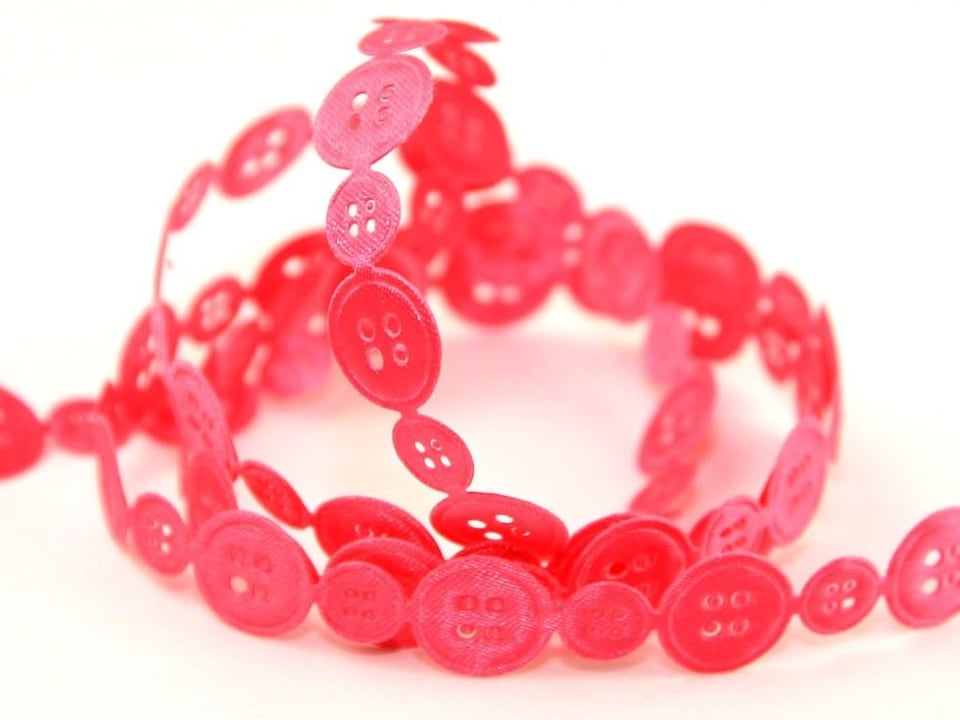 Minerva Fuchsia Pink 15mm Satin Buttons Trim for Dressmaking - per metre