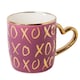 image 3 of Heart Handle Ceramic Mug with Gold Heart Handle 350ml | Pink | Rose Pink | 350ml | 1