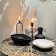 image 5 of Hestia Tapered Metal Vase with Handles  - White