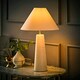 image 1 of ValueLights Margot White Marble Table Lamp with a Linen Tapered Shade White