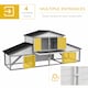 image 3 of PawHut Rabbit Hutch, Bunny Cage with Tray & Ramp, Wooden Outdoor House, Grey
