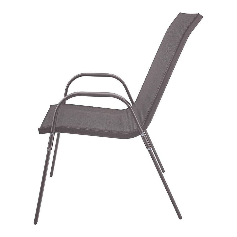 image 1 of 3 Pcs Garden Round Glass Top Table & 2 Chairs Bistro Set
