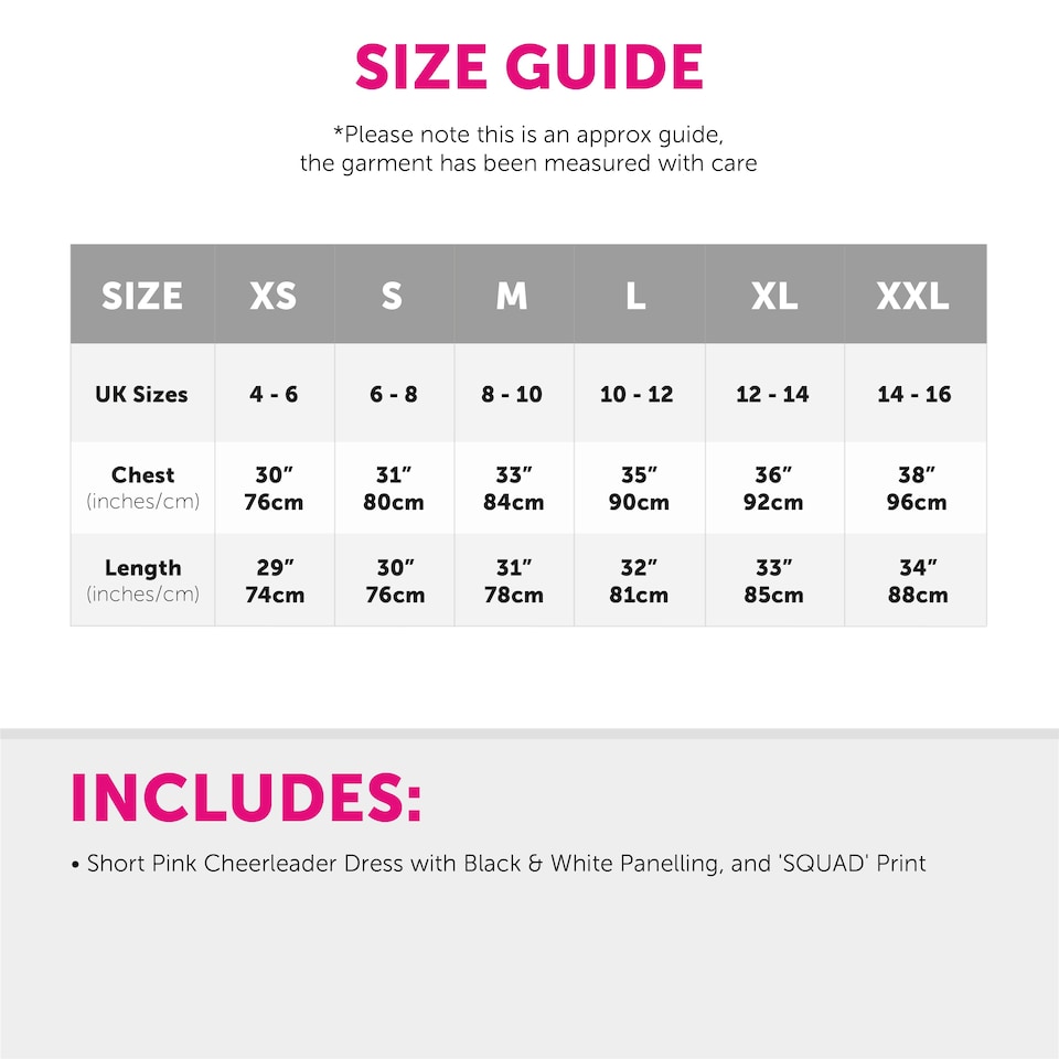 image 1 of Pink Cheerleader Fancy Dress Costume | Pink | M