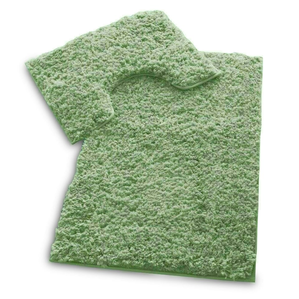 image 1 of VELVETIO Bath Mats & Pedestal Mat Set Anti Slip Super Soft Water Absorbent Green | Sage Green