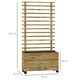 image 5 of Outsunny Garden Wooden Trellis Planter Box Raised Bed with 4 Wheels