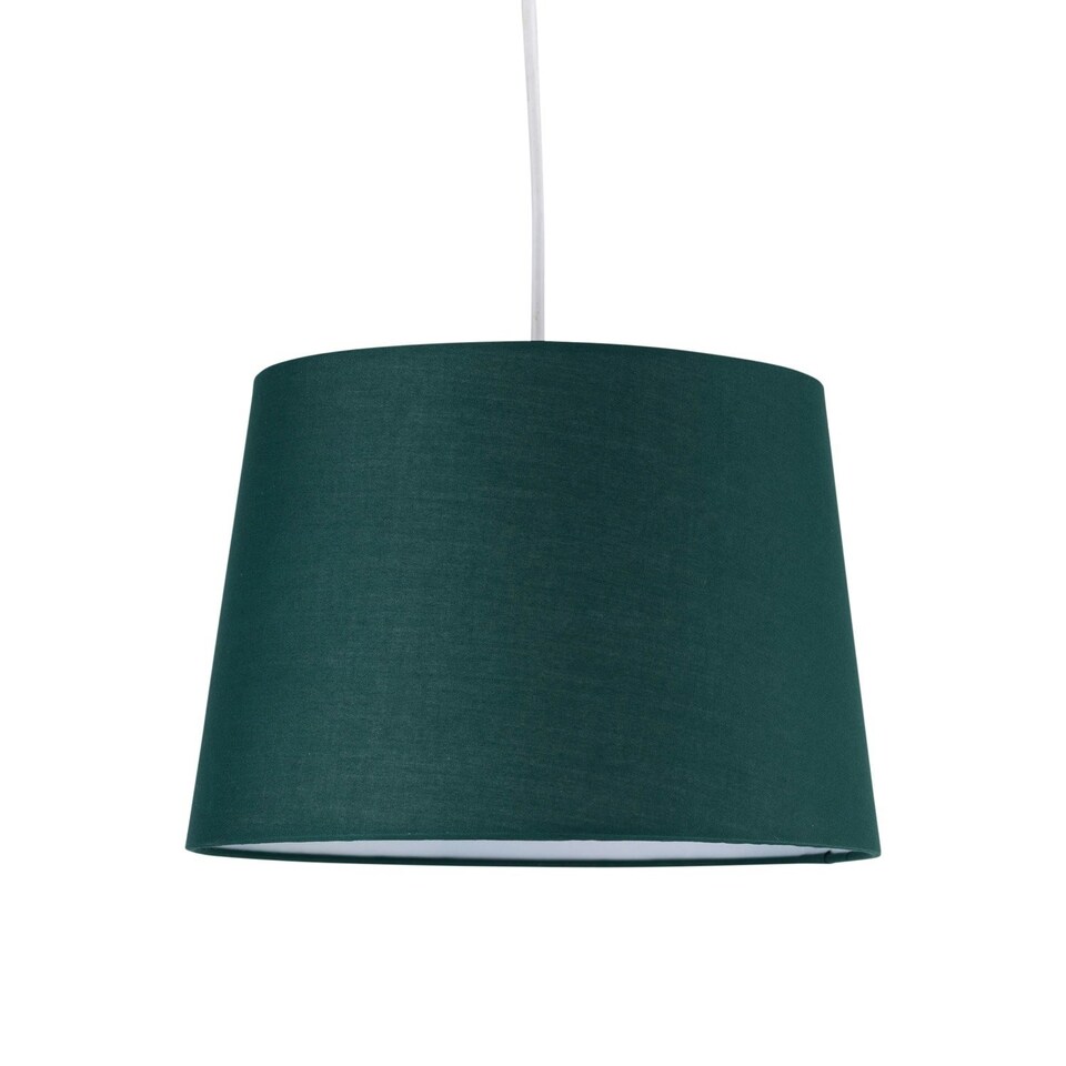 image 1 of Set of 2 Dark Green 28cm Tapered Cylinder Pendant or Lamp Shades Green